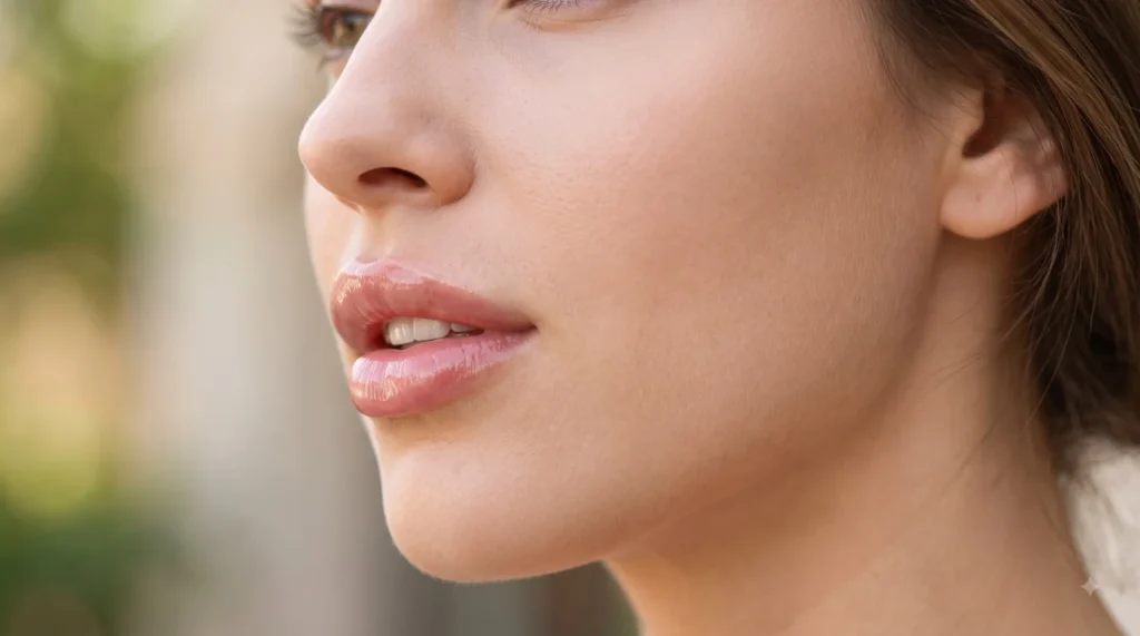 Acido ialuronico labbra, vista obliqua
