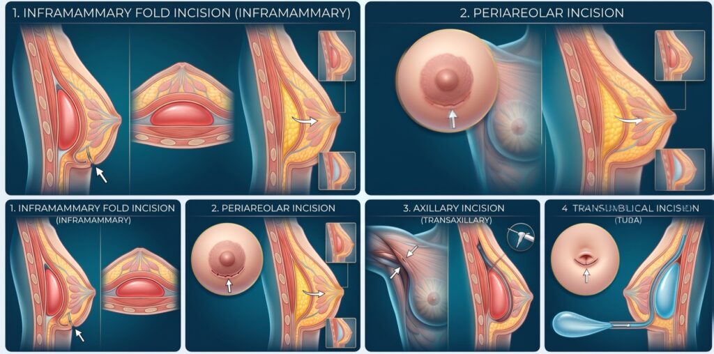 Breast augmentation incision approaches