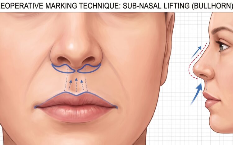 Preoperative marking technique: sub-nasal lifting (bullhorn)