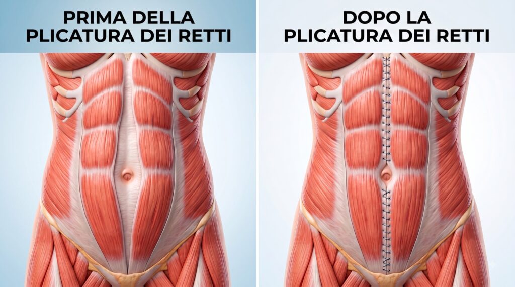 Plicatura dei muscoli retti dell'addome