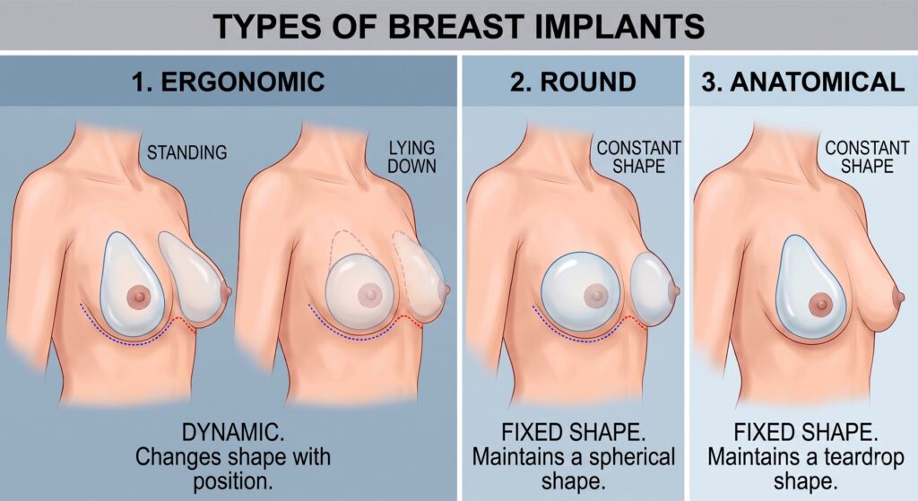 Types of breast implants